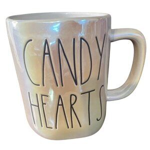 Rae Dunn Iridescent "Candy Hearts" Mug Valentines Day Coffee Tea Cup  RARE Colle